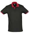 11369 Prince SOL'S Prince Contrast Cotton Piqué Polo Shirt Black / Red colour image
